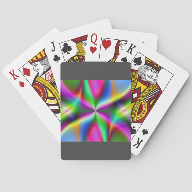 Colorful Metallic Fractal Luster  Playing Cards (Back)