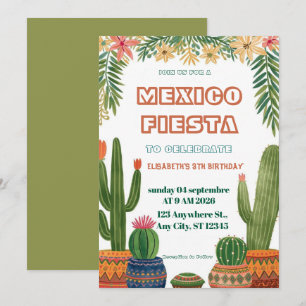 Colorful Mexican Fiesta Birthday  Invitation