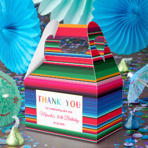 Colorful Mexican Fiesta Serape Thank you  Favor Box