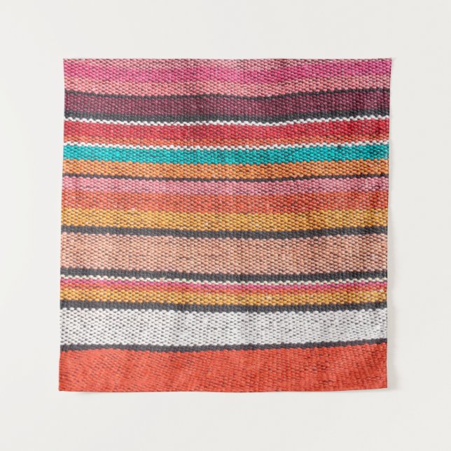 Colorful mexican, peruvian style rug close surface tapestry (Front)