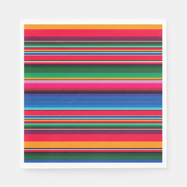 Colorful Mexican Serape Decor Party Napkin (Front)
