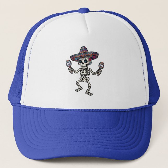 Colorful Mexican Skeleton Hat (Front)
