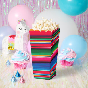 Colorful Mexican Stripes Sarape Popcorn Favor Box