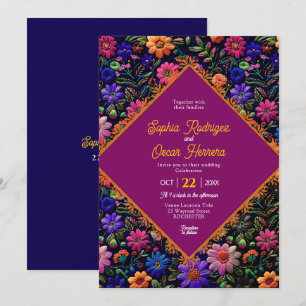 Colorful Mexican wedding invitation