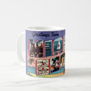 Colorful Miami Beach Greeting  Coffee Mug