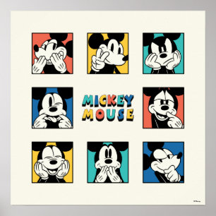 Colorful Mickey Mouse Grid Poster