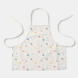 Colorful Mickey Mouse Icon and Dot Toss Pattern Apron