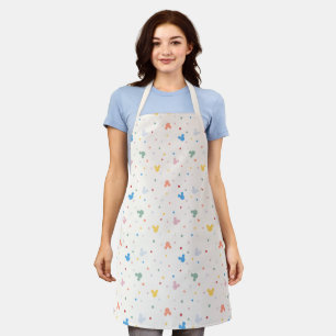 Colorful Mickey Mouse Icon and Dot Toss Pattern Apron