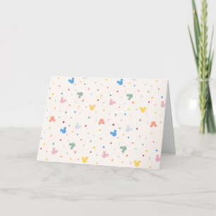 Colorful Mickey Mouse Icon and Dot Toss Pattern Card