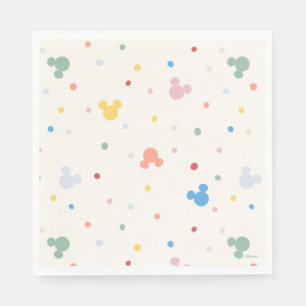 Colorful Mickey Mouse Icon and Dot Toss Pattern Napkin
