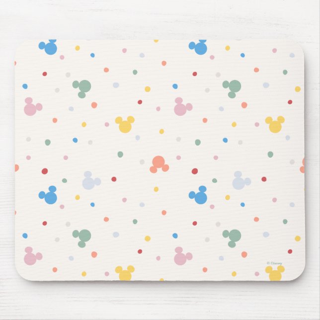 Colorful Mickey Mouse Icon and Dot Toss Pattern Pad (Front)