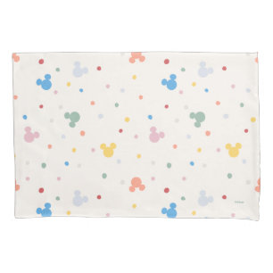 Colorful Mickey Mouse Icon and Dot Toss Pattern Pillowcase