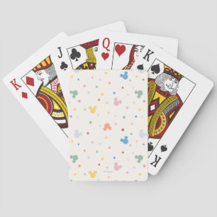Colorful Mickey Mouse Icon and Dot Toss Pattern Playing Cards