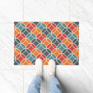 Colorful Mid-Century Modern Style Pattern Doormat