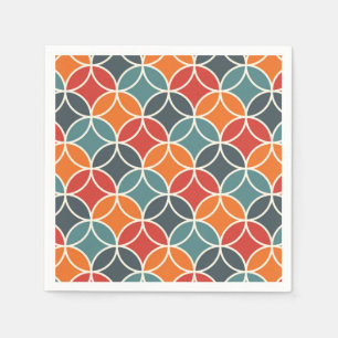 Colorful Mid-Century Modern Style Pattern Napkin