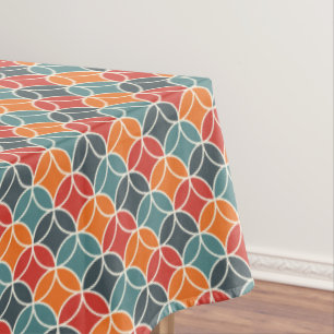 Colorful Mid-Century Modern Style Pattern Tablecloth