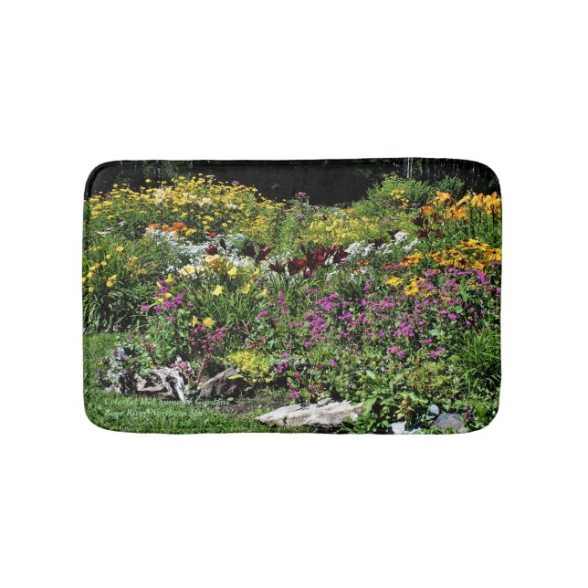Colorful Mid Summer Gardens Bath Mat (Front)