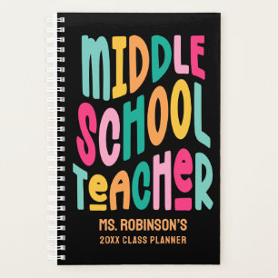 Colorful Middle School Teacher Text Design Class Planner