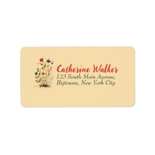 COLORFUL MINIMALIST TINYFLOWERS AND WEEDS DESIGN LABEL