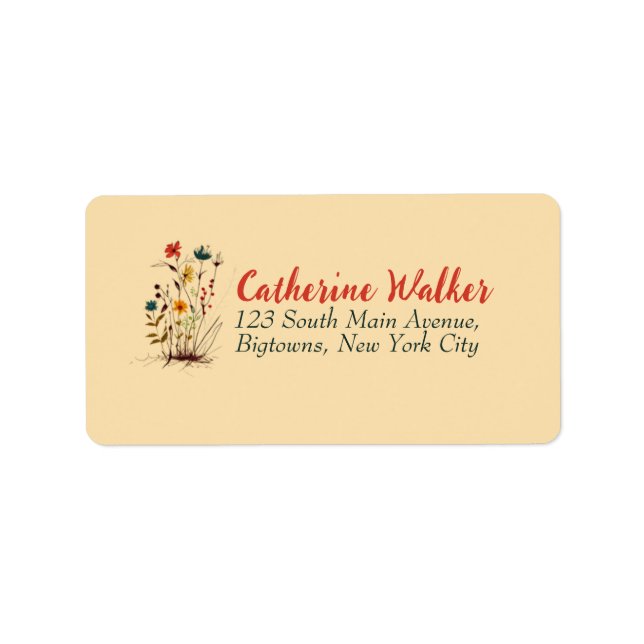COLORFUL MINIMALIST TINYFLOWERS AND WEEDS DESIGN LABEL (Front)