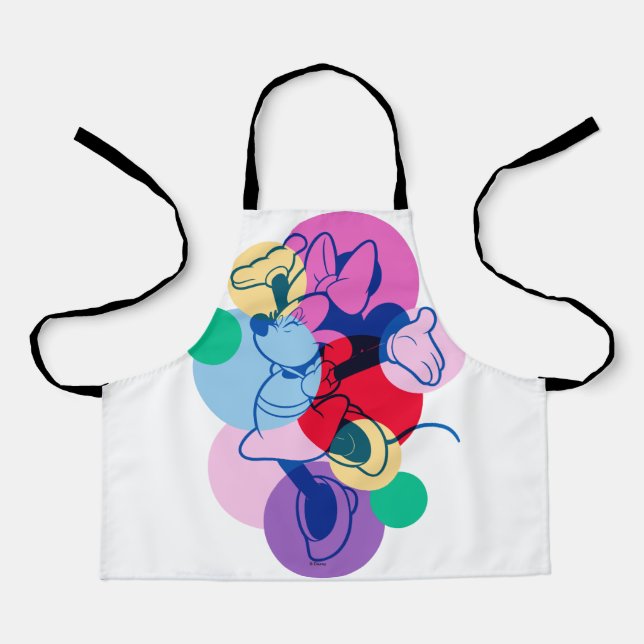 Colorful Minnie Mouse Modern Pop Art Apron (Front)