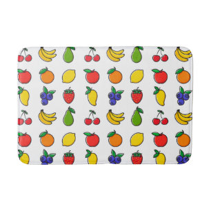 Colorful Mixed Fruit Pattern Bath Mat