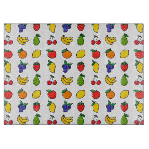 Colorful Mixed Fruit Pattern Cutting Board