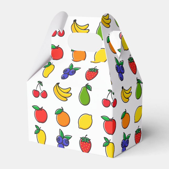 Colorful Mixed Fruit Pattern Favor Box (Front Side)