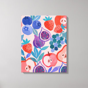 Colorful Mixed Fruit Pattern Modern Art Print
