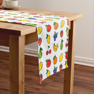 Colorful Mixed Fruit Pattern Short Table Runner