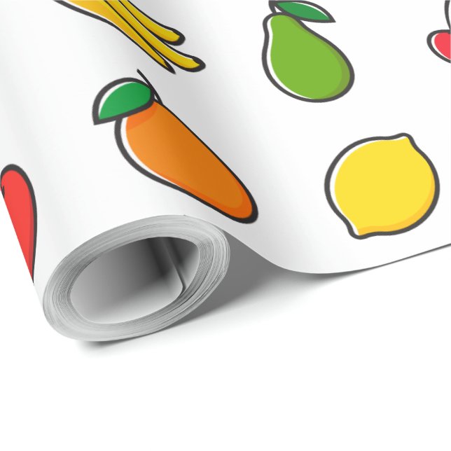 Colorful Mixed Fruit Pattern Wrapping Paper (Roll Corner)