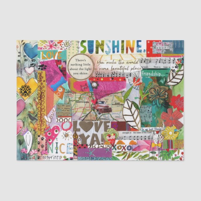 Colorful Mixed Media Inspirational  Tissue Paper (Front)