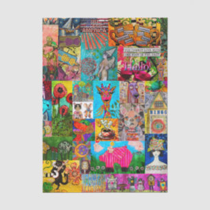 Colorful Mixed Media Pop Art Collage Tissue Paper