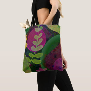 Colorful Modern Abstract Art Botanical Floral Tote Bag