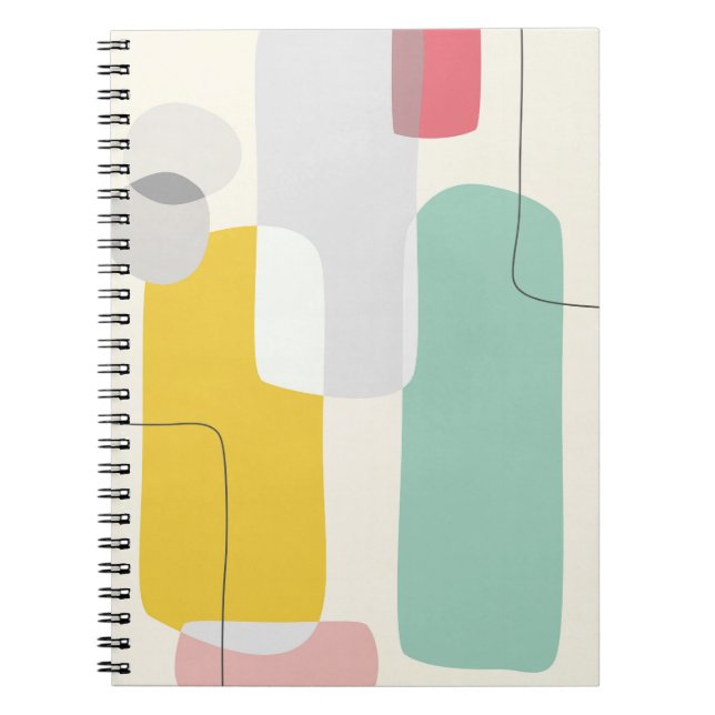 Colorful Modern Abstract Block Design Notebook (Front)