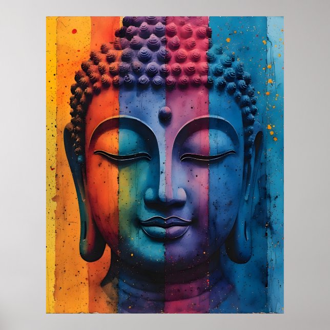 Colorful Modern Art - Divine Buddha Painting Poster (Front)