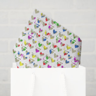 Colorful Modern Art Hearts Tissue Paper