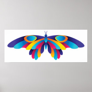 Colorful Modern Butterfly Vibrant Wings Poster