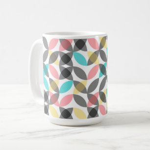 Colorful, modern, cheerful circular geometric coffee mug