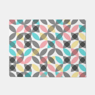 Colorful, modern, cheerful circular geometric doormat