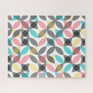 Colorful, modern, cheerful circular geometric jigsaw puzzle