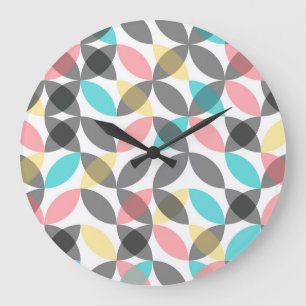 Colorful, modern, cheerful circular geometric large clock