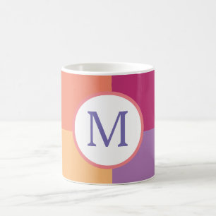 Colorful Modern Custom Monogram Initial Coffee Mug