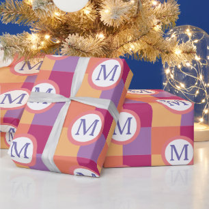 Colorful Modern Custom Monogram Initial Wrapping Paper