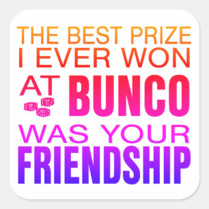 Colorful Modern Dice Bunco Square Sticker