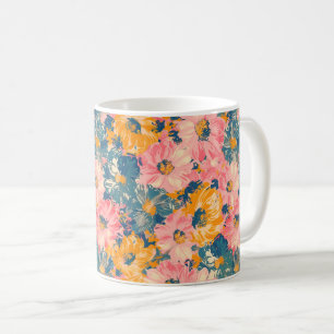 Colorful Modern Flowers Floral Pattern Coffee Mug