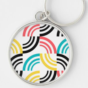 Colorful, modern, fun, cheerful geometric graphic keychain