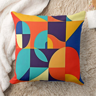 Colorful Modern Geometry Throw Pillow
