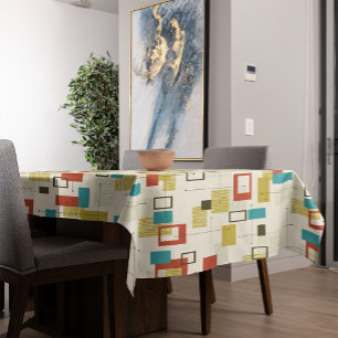 Colorful Modern Mid-Century Geometric Pattern Tablecloth