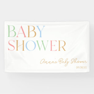 Colorful Modern Minimal Minimalist Baby Shower  Banner
